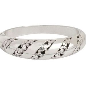BRIGHTON Silver Kismet‎ Large Hinged Bangle Bracelet